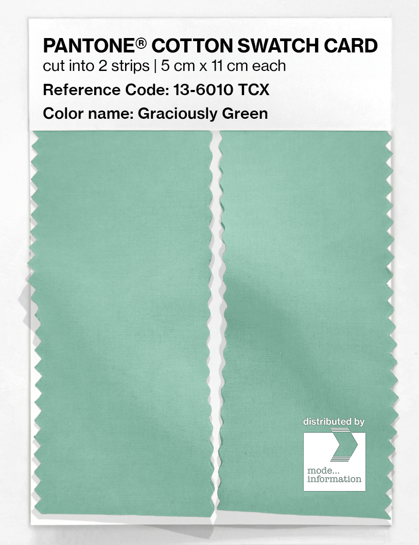 Product image 2 of the product “PANTONE® COTTON SWATCH CARD 13-6010 TCX Graciously Green ”