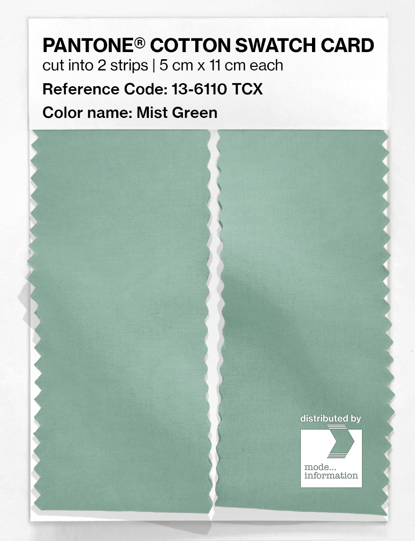Product image 2 of the product “PANTONE® COTTON SWATCH CARD 13-6110 TCX Mist Green ”