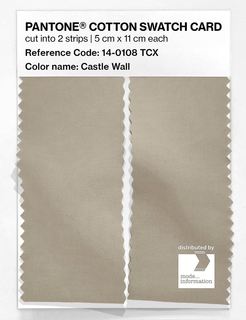 Product image 2 of the product “PANTONE® COTTON SWATCH CARD 14-0108 TCX Castle Wall ”