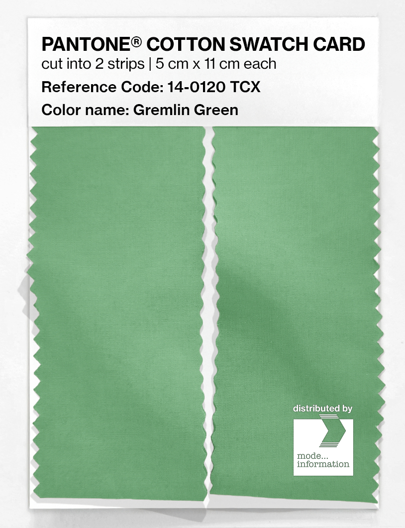 Product image 2 of the product “PANTONE® COTTON SWATCH CARD 14-0120 TCX Gremlin Green ”