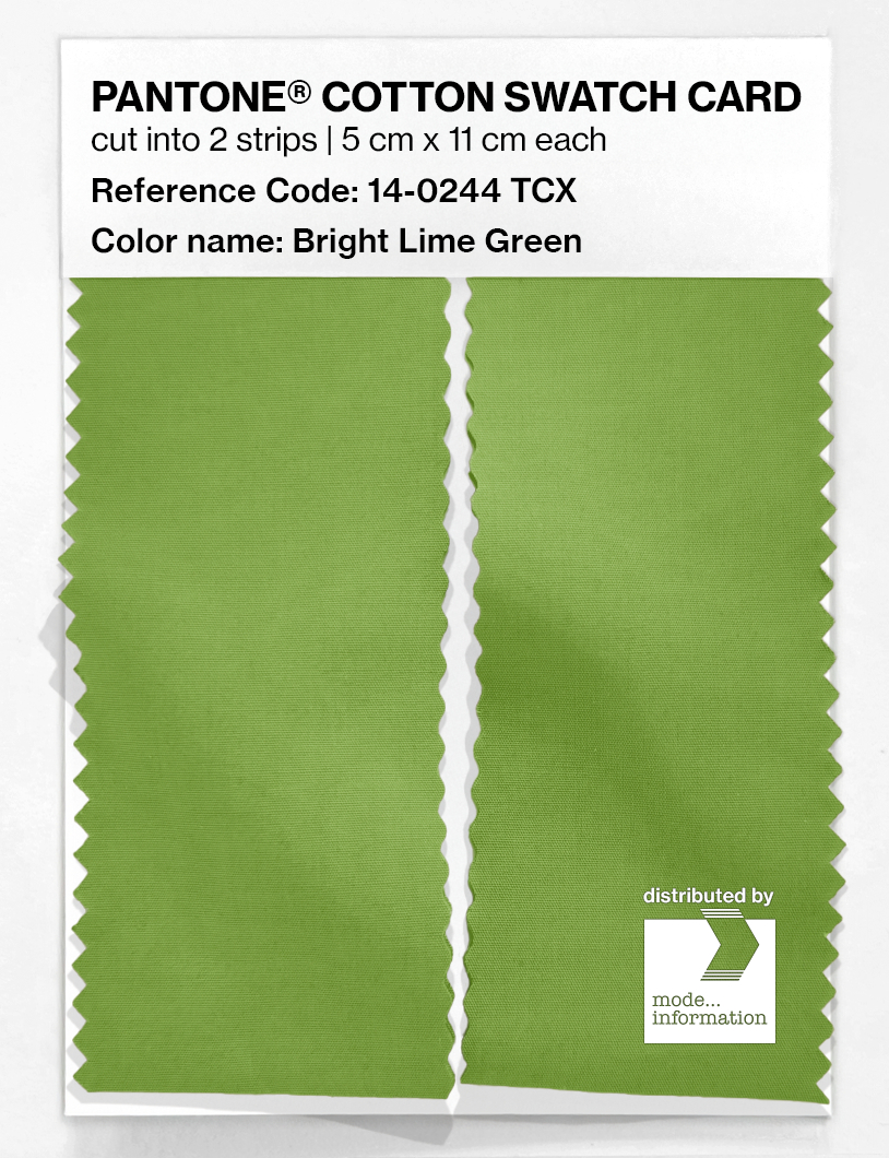 Product image 2 of the product “PANTONE® COTTON SWATCH CARD 14-0244 TCX Bright Lime Green ”