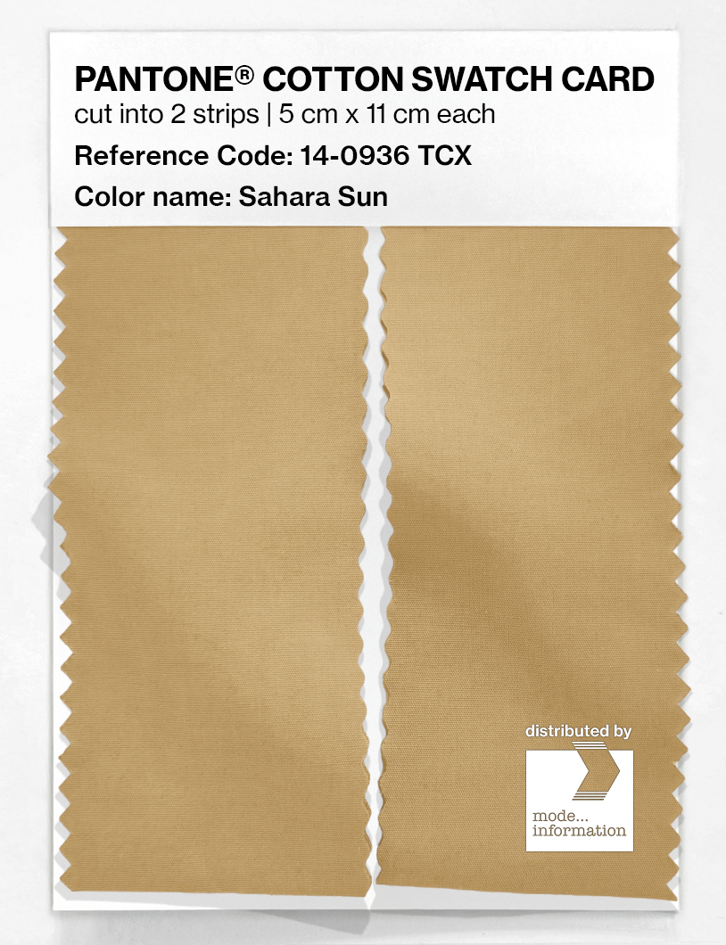 Product image 2 of the product “PANTONE® COTTON SWATCH CARD 14-0936 TCX Sahara Sun ”