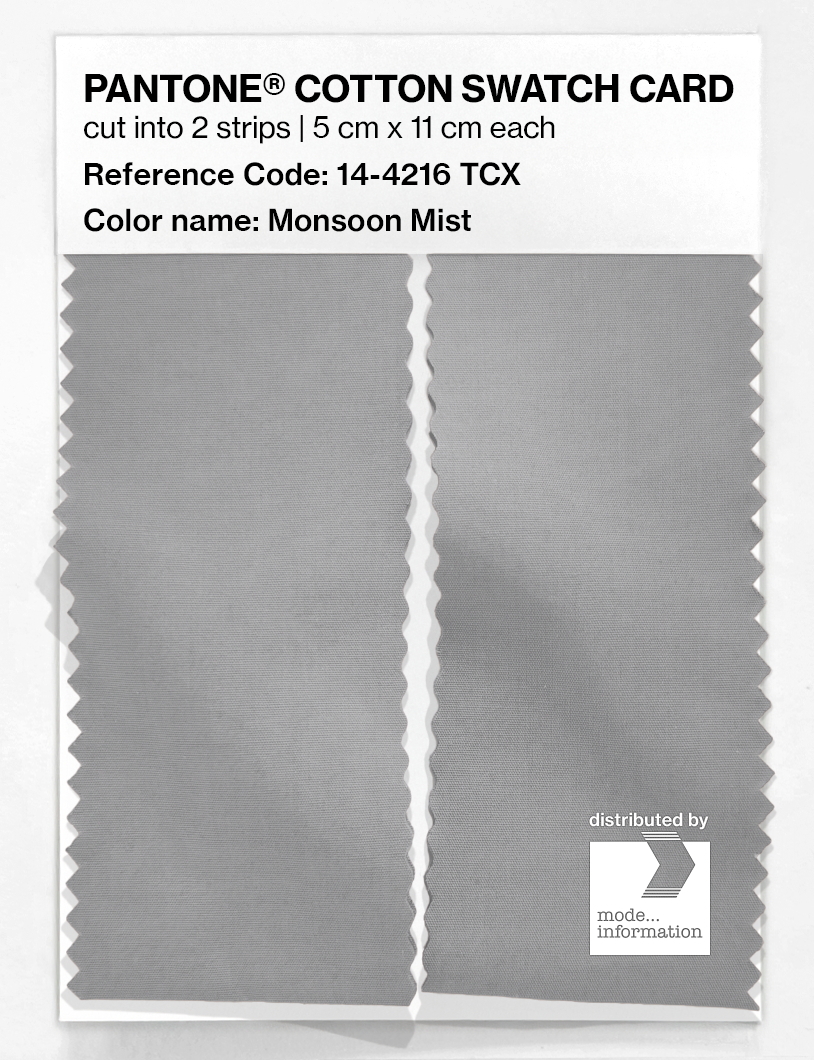 Product image 2 of the product “PANTONE® COTTON SWATCH CARD 14-4216 TCX Monsoon Mist ”