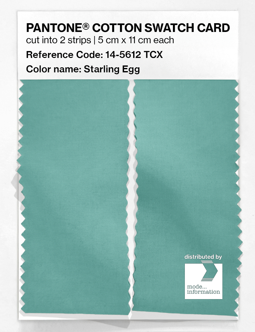 Product image 2 of the product “PANTONE® COTTON SWATCH CARD 14-5612 TCX Starling Egg ”