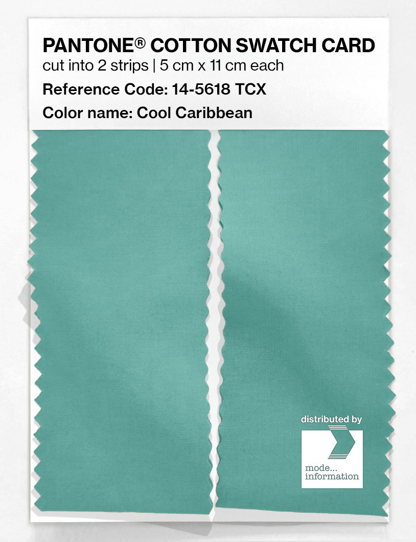 Product image 2 of the product “PANTONE® COTTON SWATCH CARD 14-5618 TCX Cool Caribbean ”