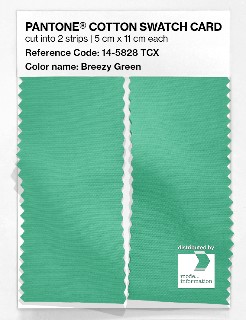 Product image 2 of the product “PANTONE® COTTON SWATCH CARD 14-5828 TCX Breezy Green ”