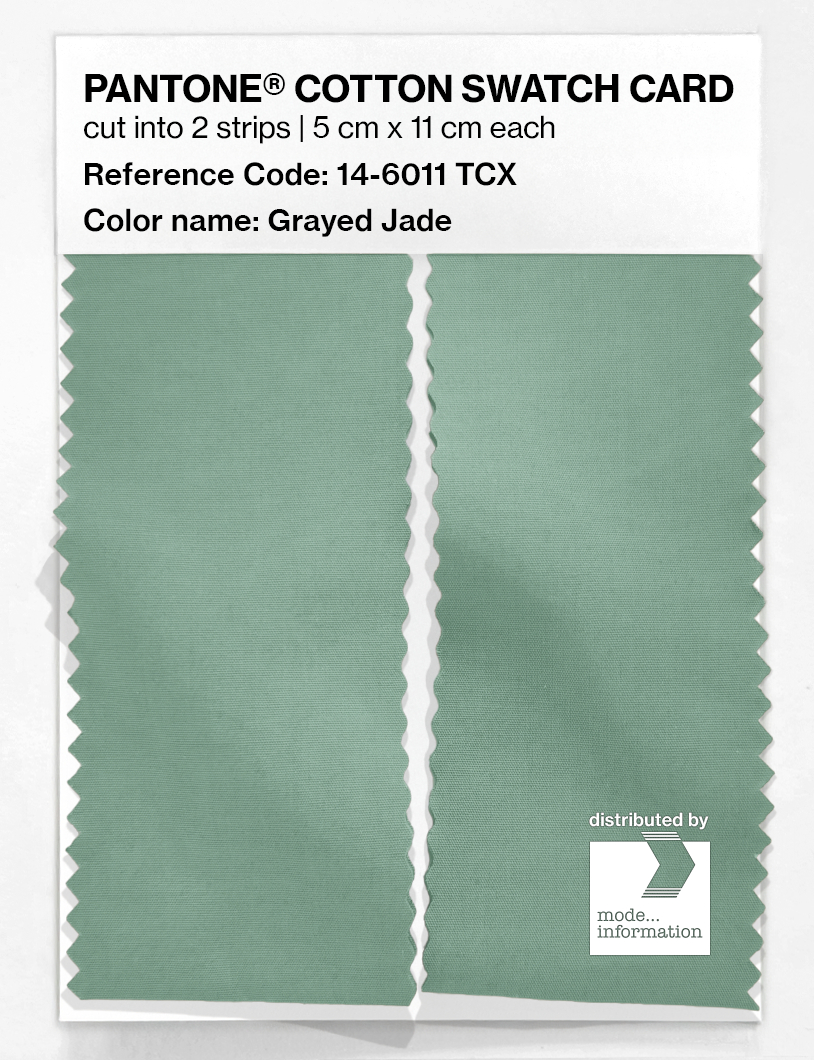 Product image 2 of the product “PANTONE® COTTON SWATCH CARD 14-6011 TCX Grayed Jade ”