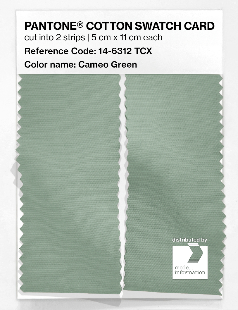 Product image 2 of the product “PANTONE® COTTON SWATCH CARD 14-6312 TCX Cameo Green ”