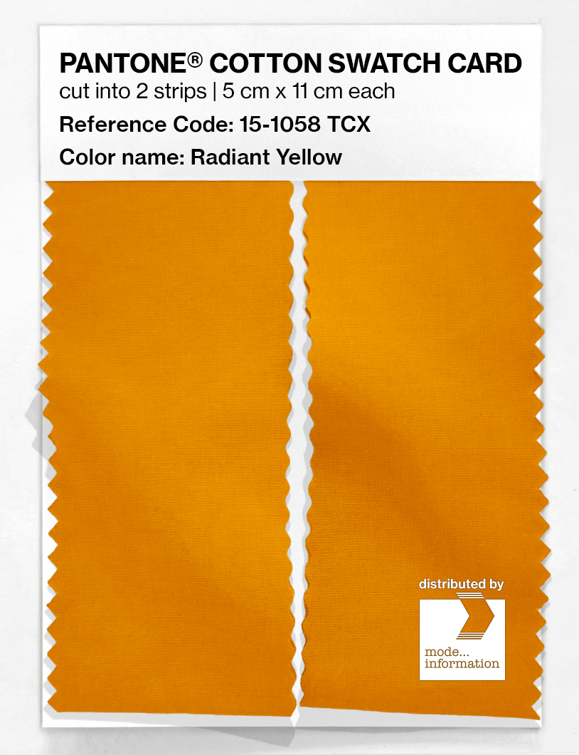 Product image 2 of the product “PANTONE® COTTON SWATCH CARD 15-1058 TCX Radiant Yellow ”
