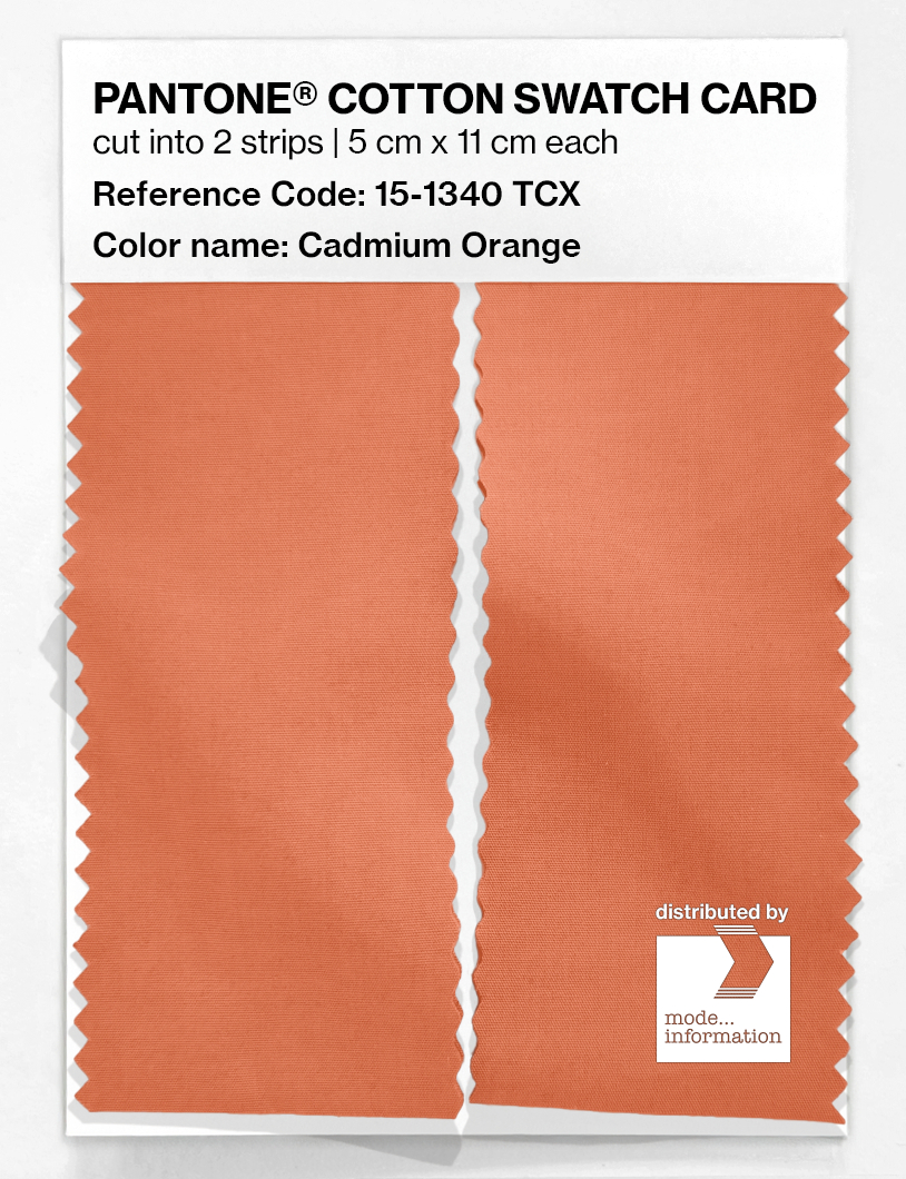 Product image 2 of the product “PANTONE® COTTON SWATCH CARD 15-1340 TCX Cadmium Orange ”