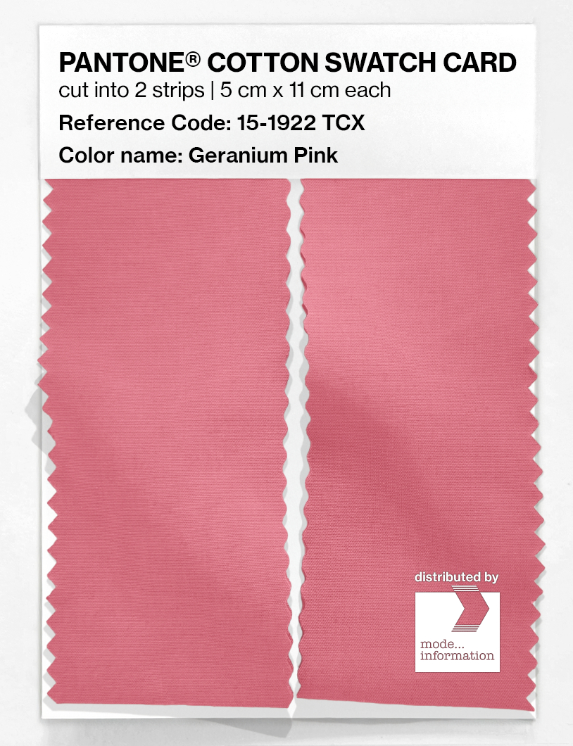 Product image 2 of the product “PANTONE® COTTON SWATCH CARD 15-1922 TCX Geranium Pink ”