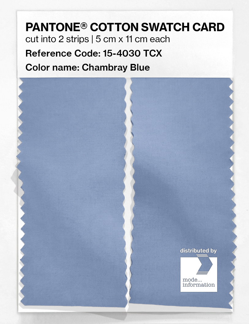 Product image 2 of the product “PANTONE® COTTON SWATCH CARD 15-4030 TCX Chambray Blue ”