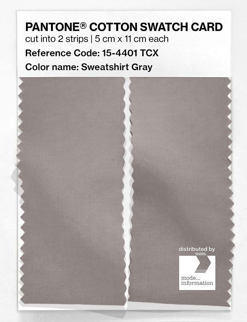 Product image 2 of the product “PANTONE® COTTON SWATCH CARD 15-4401 TCX Sweatshirt Gray ”