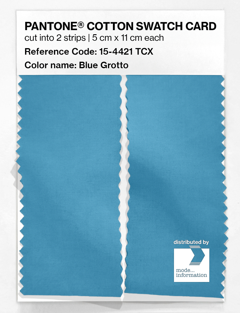 Product image 2 of the product “PANTONE® COTTON SWATCH CARD 15-4421 TCX Blue Grotto ”