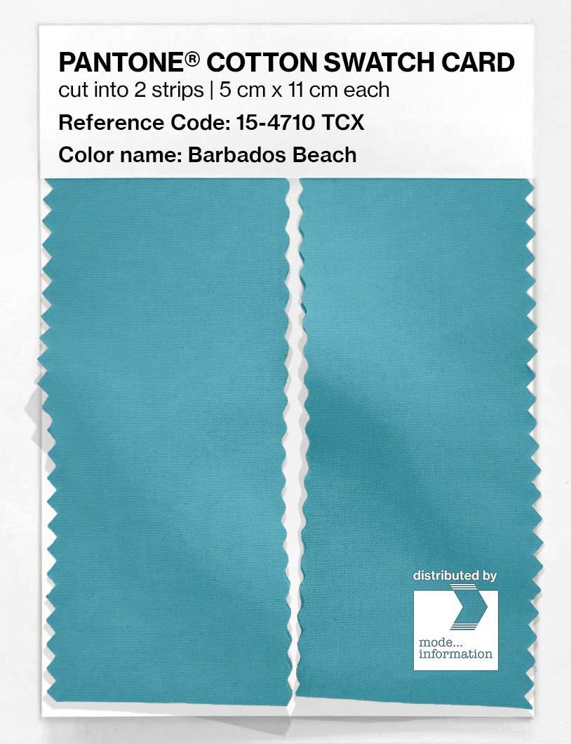 Product image 2 of the product “PANTONE® COTTON SWATCH CARD 15-4710 TCX Barbados Beach ”