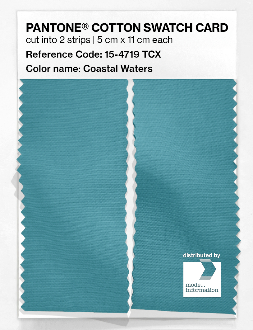 Product image 2 of the product “PANTONE® COTTON SWATCH CARD 15-4719 TCX Coastal Waters ”