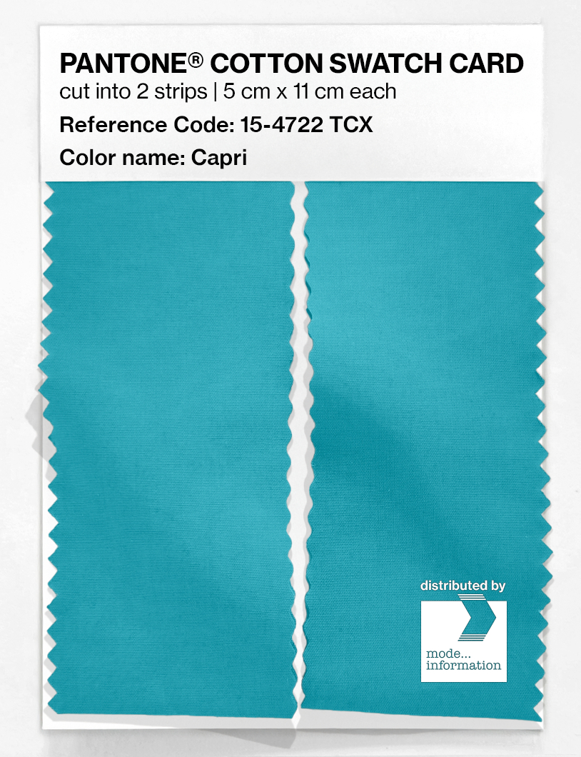 Product image 2 of the product “PANTONE® COTTON SWATCH CARD 15-4722 TCX Capri ”