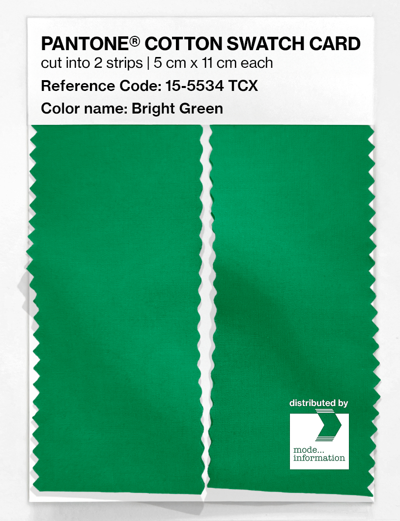 Product image 2 of the product “PANTONE® COTTON SWATCH CARD 15-5534 TCX Bright Green ”