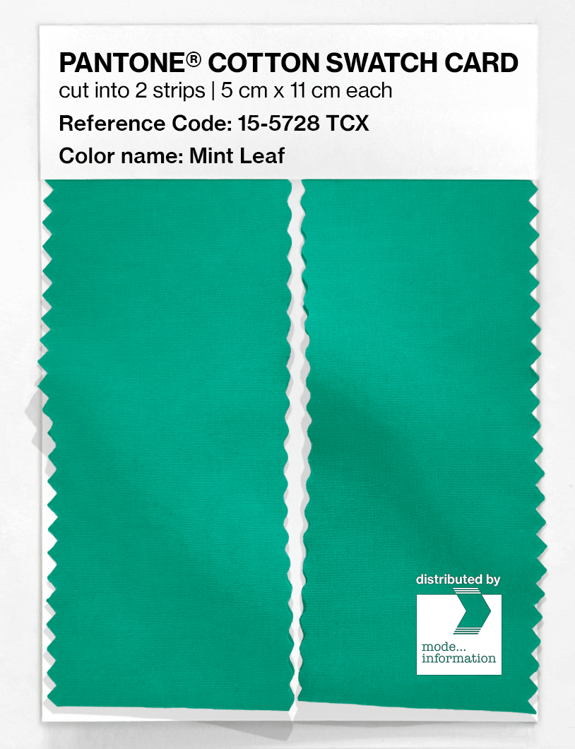 Product image 2 of the product “PANTONE® COTTON SWATCH CARD 15-5728 TCX Mint Leaf ”