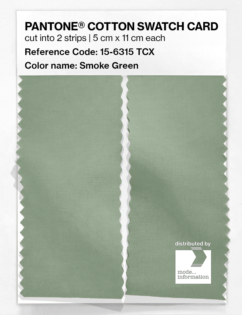 Product image 2 of the product “PANTONE® COTTON SWATCH CARD 15-6315 TCX Smoke Green ”