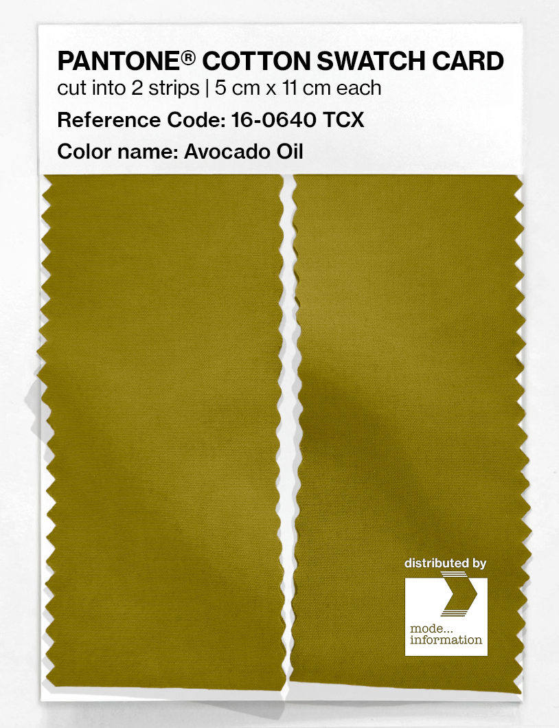Product image 2 of the product “PANTONE® COTTON SWATCH CARD 16-0640 TCX Avocado Oil ”