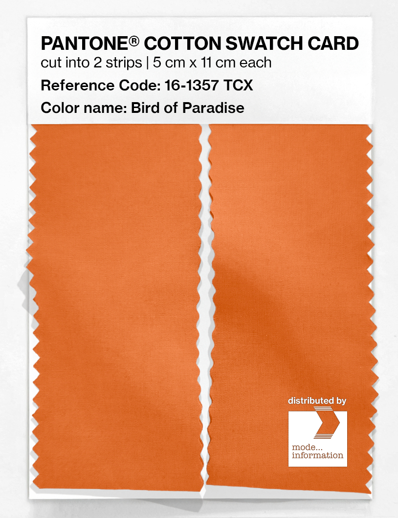 Product image 2 of the product “PANTONE® COTTON SWATCH CARD 16-1357 TCX Bird of Paradise ”