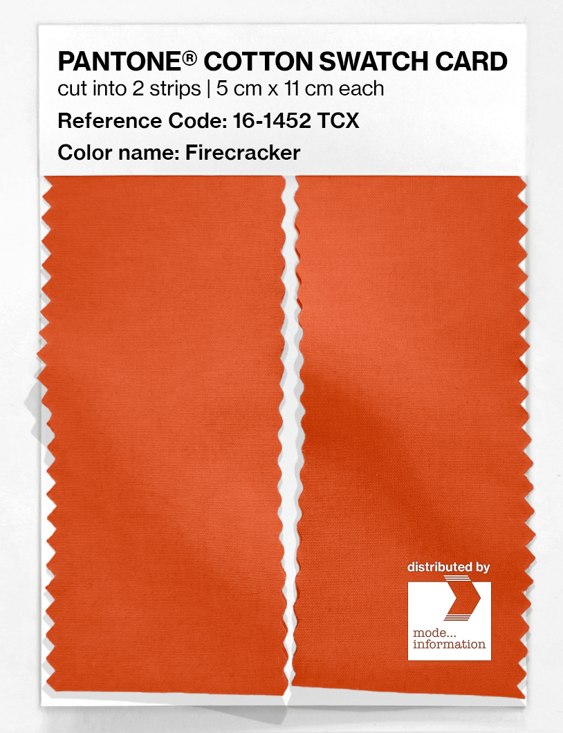 Product image 2 of the product “PANTONE® COTTON SWATCH CARD 16-1452 TCX Firecracker ”