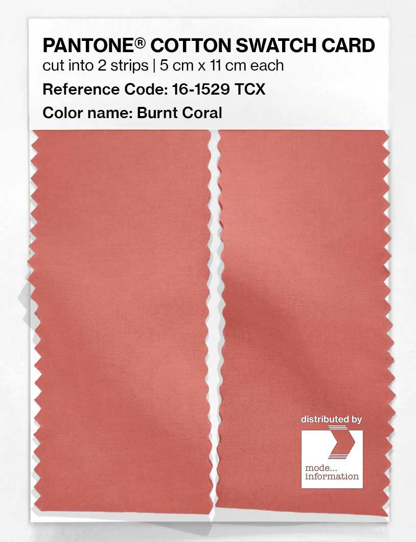 Product image 2 of the product “PANTONE® COTTON SWATCH CARD 16-1529 TCX Burnt Coral ”
