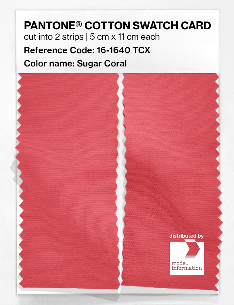 Product image 2 of the product “PANTONE® COTTON SWATCH CARD 16-1640 TCX Sugar Coral ”