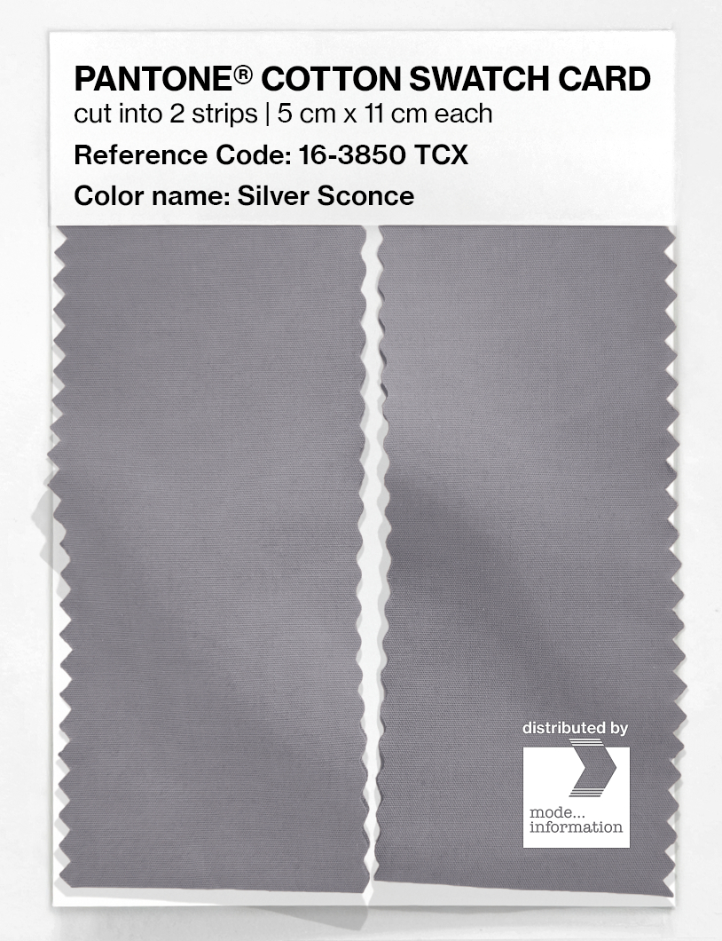 Product image 2 of the product “PANTONE® COTTON SWATCH CARD 16-3850 TCX Silver Sconce ”