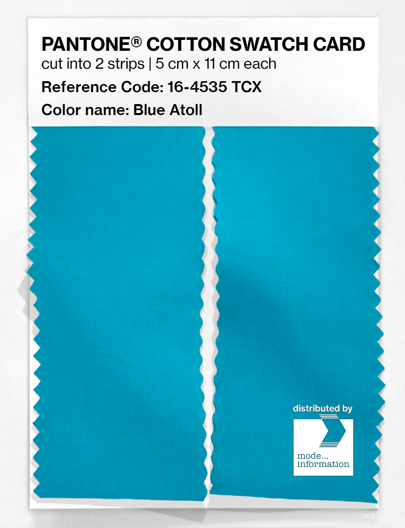 Product image 2 of the product “PANTONE® COTTON SWATCH CARD 16-4535 TCX Blue Atoll ”