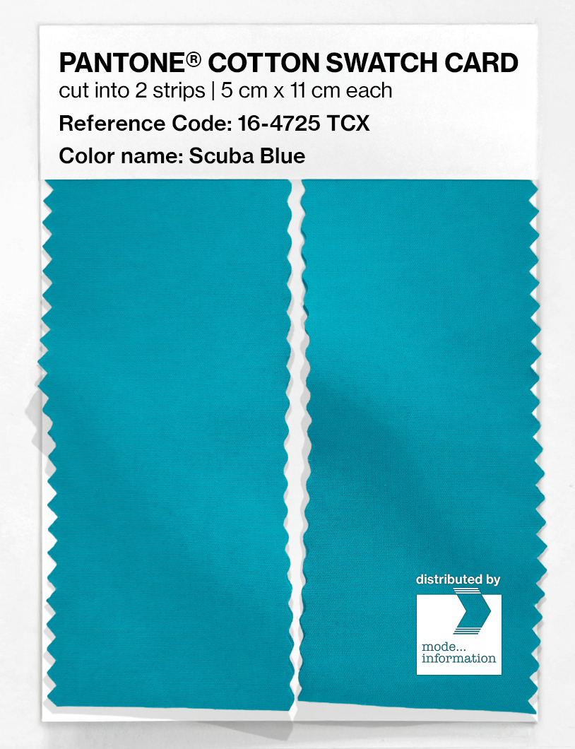 Product image 2 of the product “PANTONE® COTTON SWATCH CARD 16-4725 TCX Scuba Blue ”