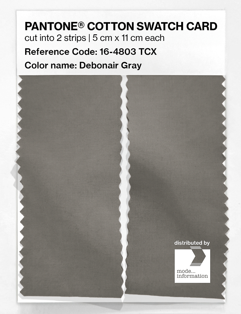 Product image 2 of the product “PANTONE® COTTON SWATCH CARD 16-4803 TCX Debonair Gray ”