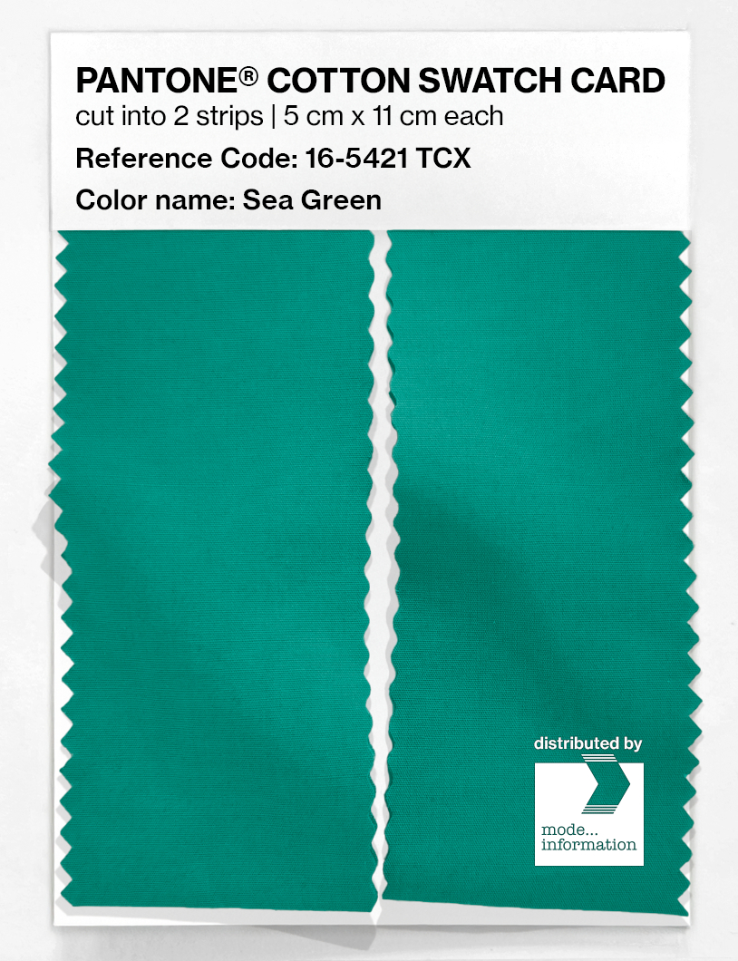 Product image 2 of the product “PANTONE® COTTON SWATCH CARD 16-5421 TCX Sea Green ”