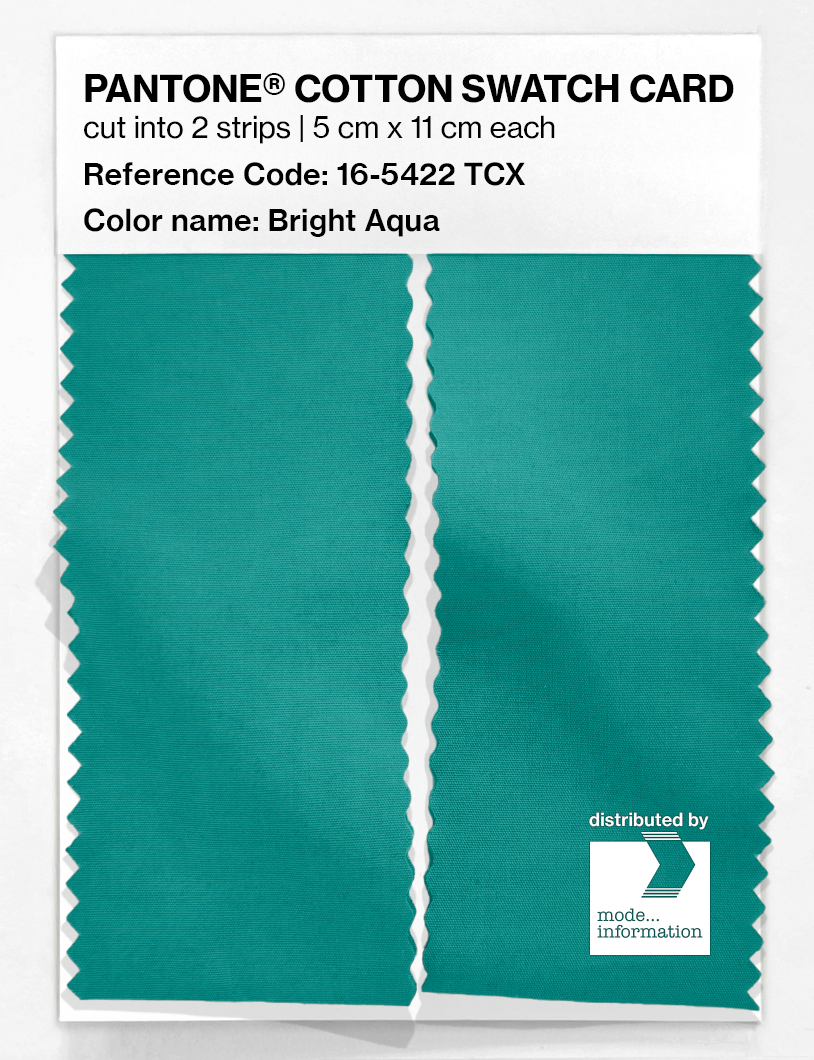Product image 2 of the product “PANTONE® COTTON SWATCH CARD 16-5422 TCX Bright Aqua ”