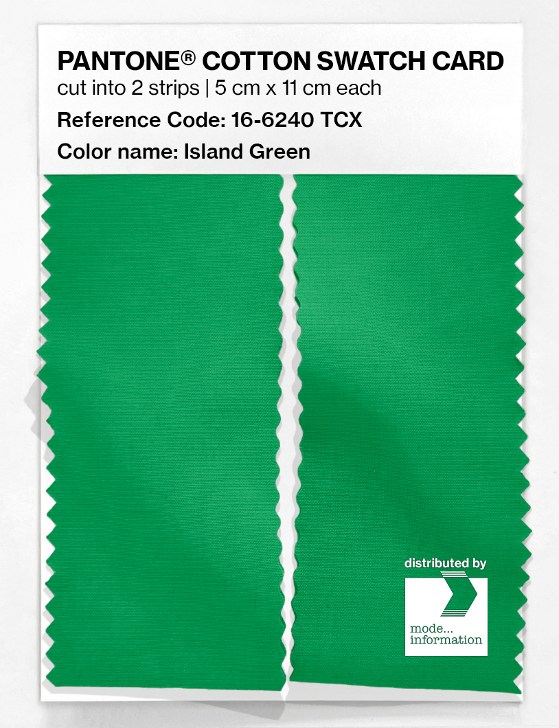 Product image 2 of the product “PANTONE® COTTON SWATCH CARD 16-6240 TCX Island Green ”