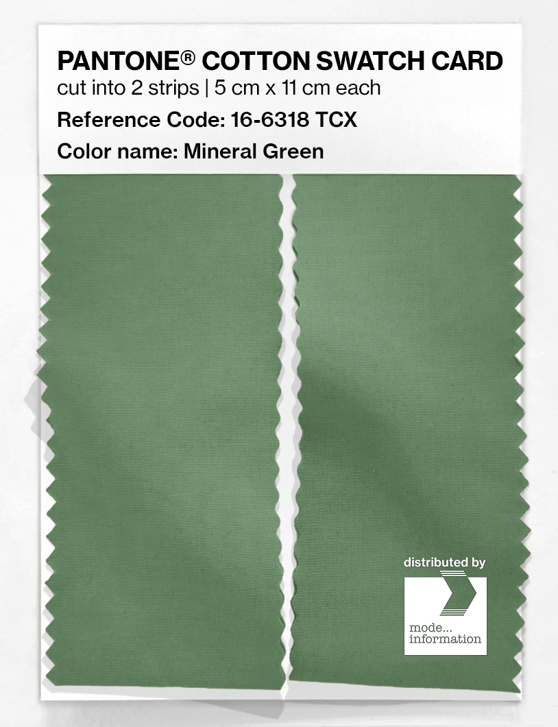 Product image 2 of the product “PANTONE® COTTON SWATCH CARD 16-6318 TCX Mineral Green ”