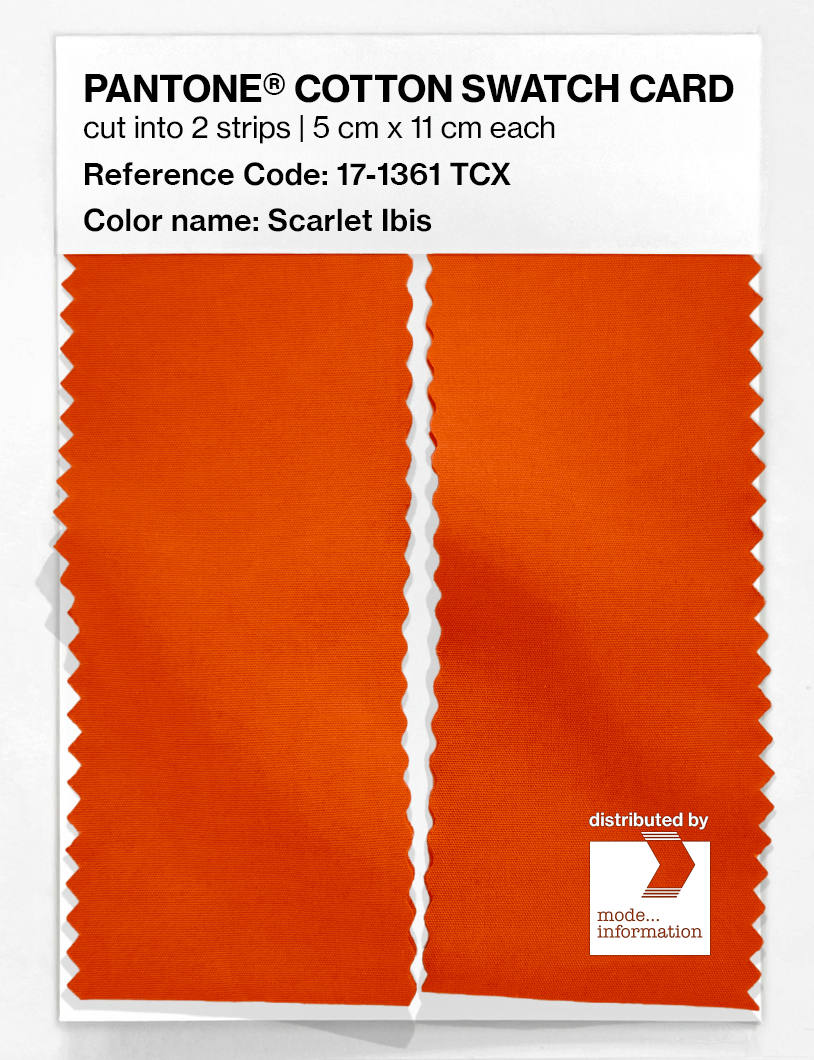 Product image 2 of the product “PANTONE® COTTON SWATCH CARD 17-1361 TCX Scarlet Ibis ”