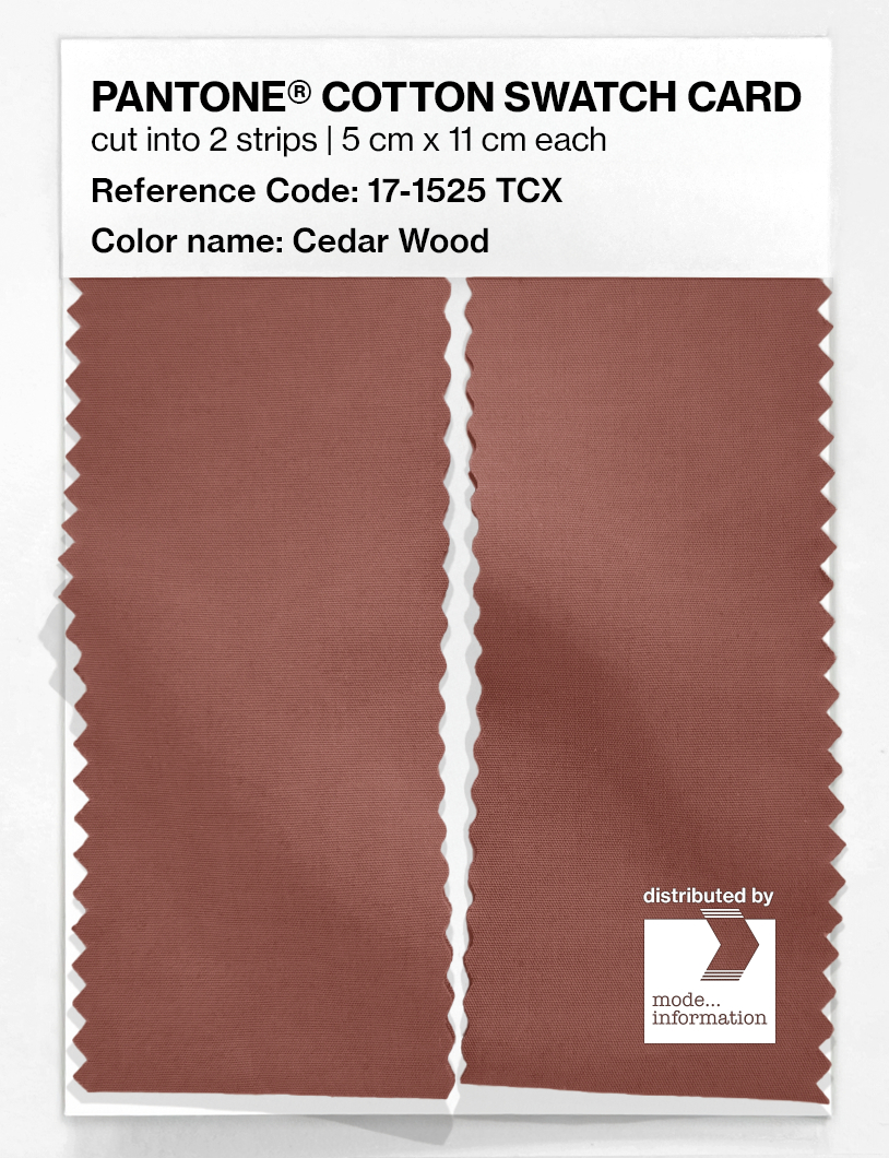 Product image 2 of the product “PANTONE® COTTON SWATCH CARD 17-1525 TCX Cedar Wood ”