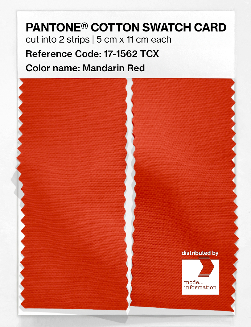 Product image 2 of the product “PANTONE® COTTON SWATCH CARD 17-1562 TCX Mandarin Red ”