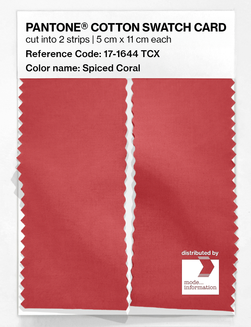 Product image 2 of the product “PANTONE® COTTON SWATCH CARD 17-1644 TCX Spiced Coral ”
