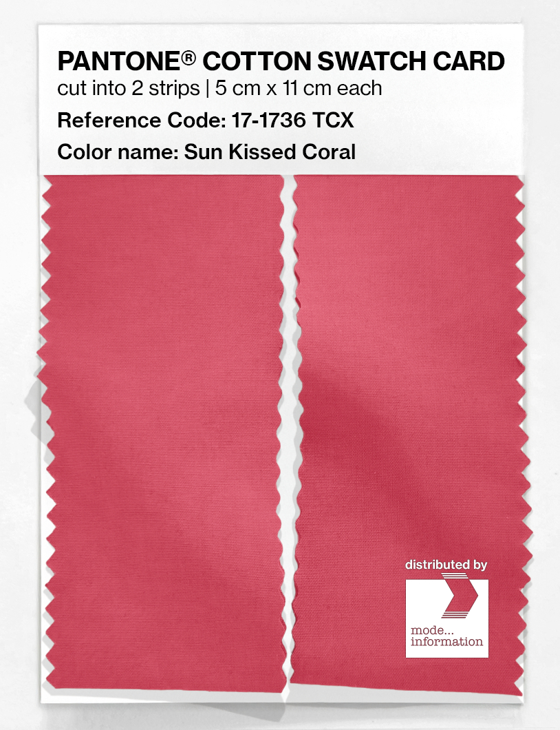 Product image 2 of the product “PANTONE® COTTON SWATCH CARD 17-1736 TCX Sun Kissed Coral ”