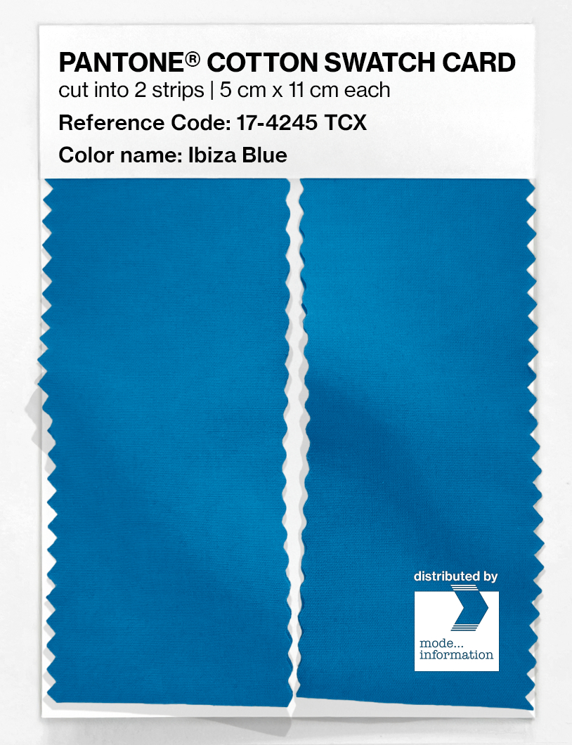 Product image 2 of the product “PANTONE® COTTON SWATCH CARD 17-4245 TCX Ibiza Blue ”