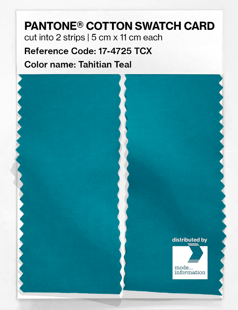 Product image 2 of the product “PANTONE® COTTON SWATCH CARD 17-4725 TCX Tahitian Teal ”