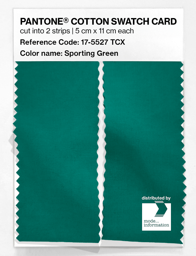 Product image 2 of the product “PANTONE® COTTON SWATCH CARD 17-5527 TCX Sporting Green ”