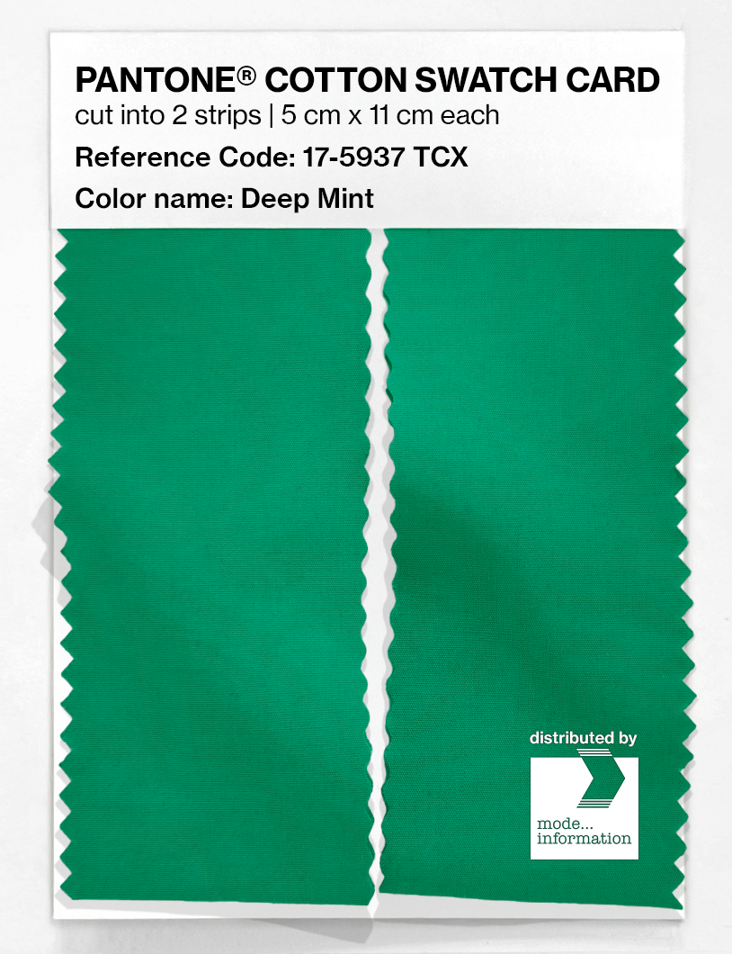 Product image 2 of the product “PANTONE® COTTON SWATCH CARD 17-5937 TCX Deep Mint ”