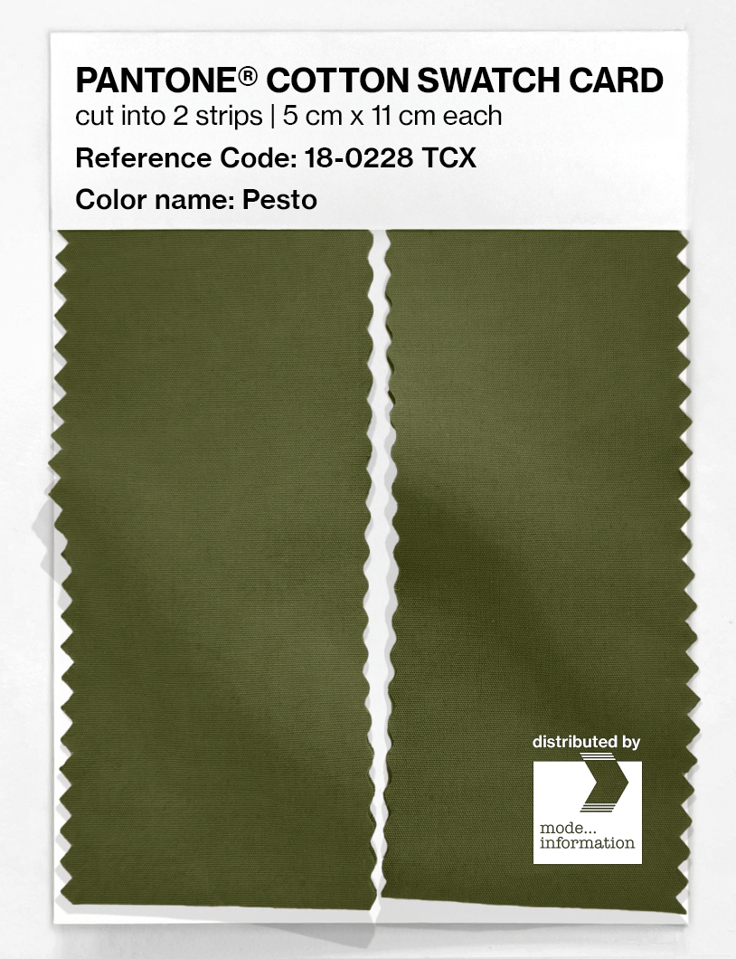 Product image 2 of the product “PANTONE® COTTON SWATCH CARD 18-0228 TCX Pesto ”