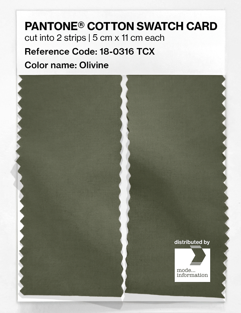 Product image 2 of the product “PANTONE® COTTON SWATCH CARD 18-0316 TCX Olivine ”