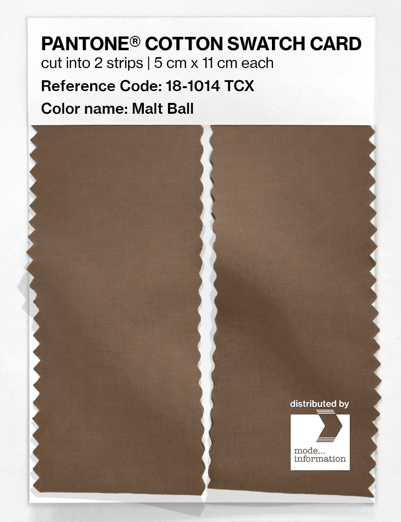 Product image 2 of the product “PANTONE® COTTON SWATCH CARD 18-1014 TCX Malt Ball ”