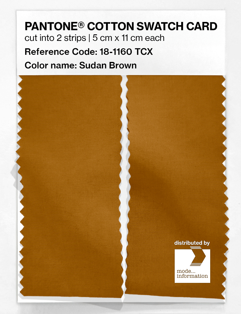 Product image 2 of the product “PANTONE® COTTON SWATCH CARD 18-1160 TCX Sudan Brown ”